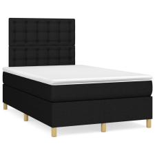 vidaXL fekete szövet rugós és LED-es ágy matraccal 120x190 cm ágy és ágykellék
