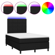 vidaXL fekete szövet rugós és LED-es ágy matraccal 120x190 cm ágy és ágykellék