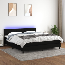vidaXL fekete szövet rugós és LED-es ágy matraccal 180 x 200 cm ágy és ágykellék