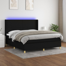vidaXL fekete szövet rugós és LED-es ágy matraccal 180 x 200 cm ágy és ágykellék