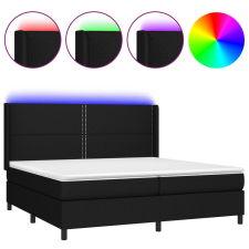 vidaXL fekete szövet rugós és LED-es ágy matraccal 200x200 cm ágy és ágykellék