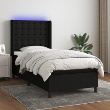 vidaXL fekete szövet rugós és LED-es ágy matraccal 90x190 cm ágy és ágykellék