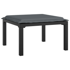 vidaXL fekete-szürke polyrattan kerti lábtartó párnával (362799) kerti bútor