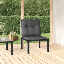 vidaXL fekete-szürke polyrattan kerti szék párnákkal kerti bútor
