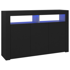 vidaXL fekete tálalószekrény LED-világítással 115,5x30x75 cm (804338) bútor