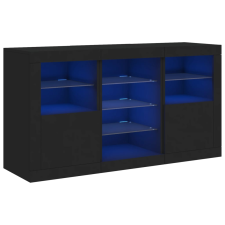 vidaXL fekete tálalószekrény LED-világítással 123 x 37 x 67 cm (3209080) bútor