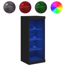 vidaXL fekete tálalószekrény LED-világítással 41 x 37 x 100 cm (836729) bútor