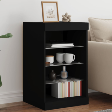 vidaXL fekete tálalószekrény LED-világítással 41 x 37 x 67 cm bútor