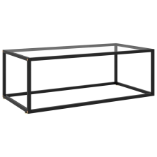 vidaXL fekete teázóasztal edzett üveggel 100 x 50 x 35 cm bútor
