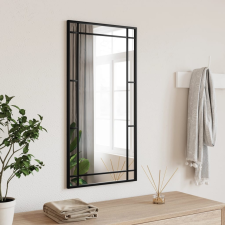 vidaXL fekete téglalap alakú vas fali tükör 40 x 80 cm bútor