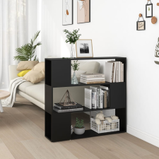 vidaXL fekete térelválasztó könyvszekrény 100 x 24 x 94 cm bútor