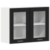 vidaXL Fekete Tölgy Függő Üveges Szekrény 80x31x60 cm Műanyagból készült (863147)