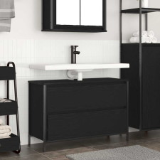 vidaXL Fekete tölgy fürdőszobai mosdószekrény fiókokkal 90x34,5x60 cm fürdőszoba bútor