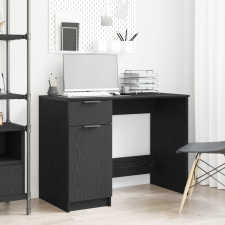 vidaXL Fekete Tölgy Íróasztal - 100x50x75 cm - Mérnöki Fából Készült íróasztal