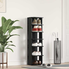 vidaXL fekete tölgy szerelt fa cipőszekrény 25x27x102 cm bútor