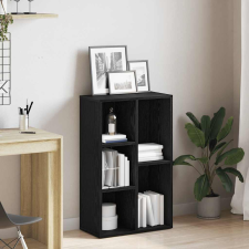 vidaXL fekete tölgy szerelt fa könyvespolc 50x25x80 cm bútor
