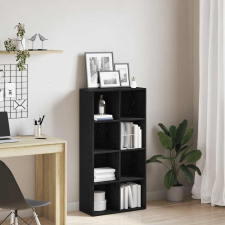 vidaXL fekete tölgy szerelt fa könyvespolc 66x30x130 cm bútor