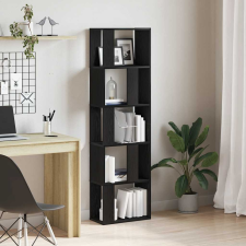 vidaXL fekete tölgy szerelt fa könyvszekrény/szobaosztó 45x24x159 cm bútor