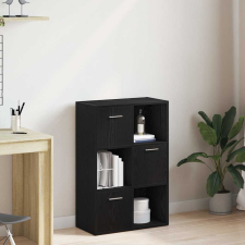 vidaXL fekete tölgy szerelt fa könyvszekrény/szobaosztó 60,5x30x90 cm bútor