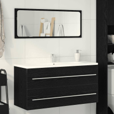 vidaXL fekete tölgy szerelt fa mosdószekrény 100x38,5x48 cm fürdőszoba bútor