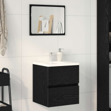 vidaXL fekete tölgy szerelt fa mosdószekrény 41x38,5x45 cm fürdőszoba bútor
