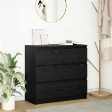 vidaXL fekete tölgy szerelt fa tálalószekrény 80x35x76 cm bútor