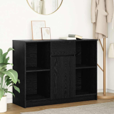 vidaXL fekete tölgy szerelt fa tálalószekrény fiókos 101x35x76 cm bútor