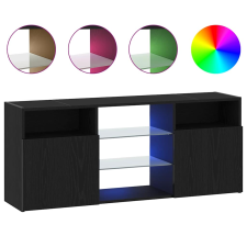 vidaXL fekete tölgy szerelt fa TV-szekrény LED-ekkel 120x30x50 cm (862035) bútor