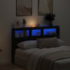 vidaXL fekete tölgy színű áthidalószekrény LED-ekkel 160 x 17 x 102 cm