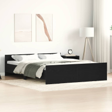 vidaXL fekete tölgy színű szerelt fa ágykeret matrac nélkül 160x200 cm ágy és ágykellék