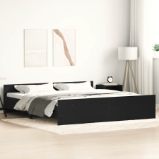 vidaXL fekete tölgy színű szerelt fa ágykeret matrac nélkül 200x200 cm (3329305) ágy és ágykellék
