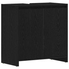 vidaXL fekete tölgy színű szerelt fa fürdőszobaszekrény 60x33x60 cm (862508) fürdőszoba bútor