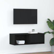 vidaXL fekete tölgy színű szerelt fa TV-szekrény 80x31x25,5 cm bútor