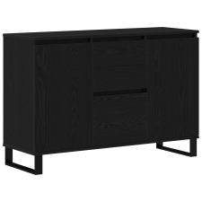 vidaXL Fekete tölgyfából készült oldalszekrény 104x35x70 cm Mérnöki fa (862935) bútor