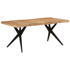 vidaXL fekete tömör akácfa étkezőasztal 180 x 90 x 77 cm bútor