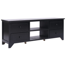 vidaXL fekete tömör császárfa TV-szekrény 108 x 30 x 40 cm bútor