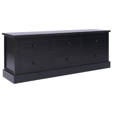 vidaXL fekete tömör császárfa TV-szekrény 108 x 30 x 40 cm bútor