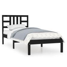 vidaXL fekete tömör fa ágykeret 100 x 200 cm (3105399) ágy és ágykellék