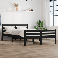 vidaXL fekete tömör fa ágykeret 120 x 200 cm ágy és ágykellék
