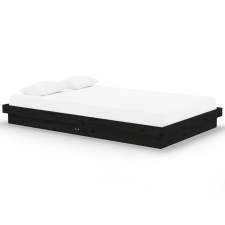 vidaXL fekete tömör fa ágykeret 120x200 cm (819906) ágy és ágykellék