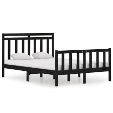 vidaXL fekete tömör fa ágykeret 140 x 190 cm (3105364) ágy és ágykellék