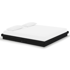 vidaXL fekete tömör fa ágykeret 200x200 cm (819931) ágy és ágykellék