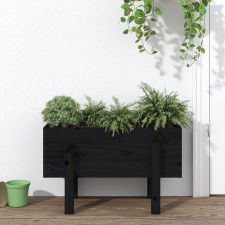 vidaXL fekete tömör fenyő kerti növénytartó 62 x 30 x 38 cm kerti dekoráció