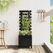 vidaXL fekete tömör fenyő kerti növénytartó állvánnyal 39x39,5x114 cm kerti tárolás