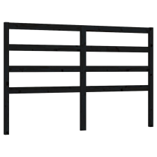 vidaXL fekete tömör fenyőfa ágyfejtámla 126 x 4 x 100 cm (817634) ágy és ágykellék
