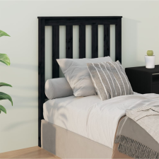 vidaXL fekete tömör fenyőfa ágyfejtámla 81x6x101 cm ágy és ágykellék