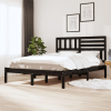 vidaXL fekete tömör fenyőfa ágykeret 150 x 200 cm (5FT King Size)
