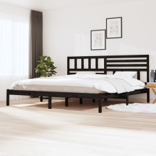 vidaXL fekete tömör fenyőfa ágykeret 180 x 200 cm (6FT Super King) ágy és ágykellék