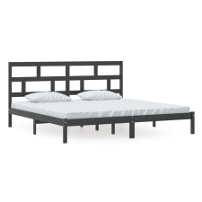 vidaXL fekete tömör fenyőfa ágykeret 200 x 200 cm (3101242) ágy és ágykellék