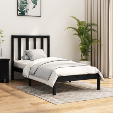 vidaXL fekete tömör fenyőfa ágykeret 75 x 190 cm (2FT6 Small Single) ágy és ágykellék